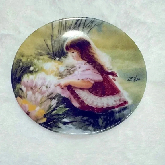 Vintage “Colors of Spring” by Donald Zolan 1989 USA Trinket Plate Jewelry Dish - Picture 2 of 7